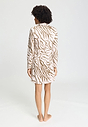 Back view of a women model wearing HA wild suede cotton L/SLV Nightdress 90cm