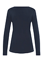 Back cutout view of HA deep navy cotton L/SLV Shirt