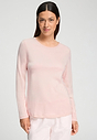 Front view of a women model wearing HA rosewater cotton L/SLV Shirt