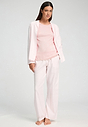 Full-body view of a women model wearing HA rosewater cotton L/SLV Shirt