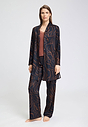 Full-body view of a women model wearing HA navy wildness cotton Long Pants