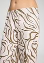 Close-up view of a women model wearing HA wild suede cotton Long Pants