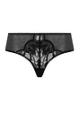 Front cutout view of HA black microfibre Midi Briefs