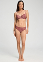 Full-body view of a women model wearing HA apple butter microfibre Midi Briefs