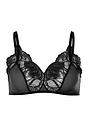 Front cutout view of HA black microfibre Soft Cup Bra