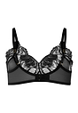 Back cutout view of HA black microfibre Soft Cup Bra