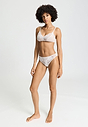 Full-body view of a women model wearing HA moonlight microfibre Soft Cup Bra