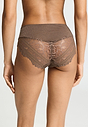 Back view of a women model wearing HA natural teak wool Maxi Briefs
