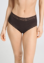 Front view of a women model wearing HA dark mocha cotton Maxi Briefs
