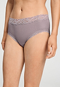 Front view of a women model wearing HA stormy rose cotton Maxi Briefs