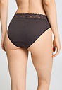 Back view of a women model wearing HA dark mocha cotton Mini Briefs