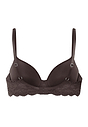 Back cutout view of HA dark mocha microfibre Padded Bra