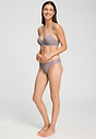 Full-body view of a women model wearing HA stormy rose microfibre Padded Bra
