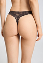 Back view of a women model wearing HA dark mocha microfibre Thong