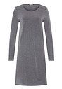 Front cutout view of HA stone melange modal/viscose/tencel L/SLV Nightdress 100cm