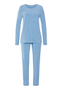 Front cutout view of HA bluebird melange modal/viscose/tencel L/SLV Pajama
