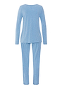 Back cutout view of HA bluebird melange modal/viscose/tencel L/SLV Pajama