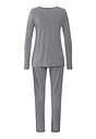 Back cutout view of HA stone melange modal/viscose/tencel L/SLV Pajama