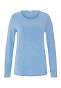 Front cutout view of HA bluebird melange modal/viscose/tencel L/SLV Shirt