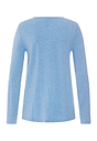 Back cutout view of HA bluebird melange modal/viscose/tencel L/SLV Shirt