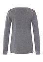 Back cutout view of HA stone melange modal/viscose/tencel L/SLV Shirt