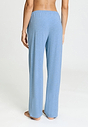 Back view of a women model wearing HA bluebird melange modal/viscose/tencel Long Pants