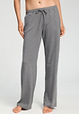 Front view of a women model wearing HA stone melange modal/viscose/tencel Long Pants