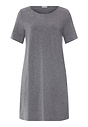 Front cutout view of HA stone melange modal/viscose/tencel S/SLV Nightdress 90cm