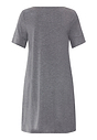 Back cutout view of HA stone melange modal/viscose/tencel S/SLV Nightdress 90cm