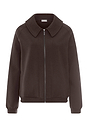 Front cutout view of HA dark mocha cotton Cardigan