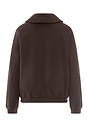Back cutout view of HA dark mocha cotton Cardigan