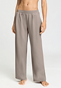 Front view of a women model wearing HA rose grey cotton Long Pants