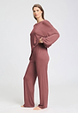 Full-body view of a women model wearing HA apple butter modal/viscose/tencel Long Pants