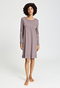 Front view of a women model wearing HA stormy rose cotton L/SLV Nightdress 100cm