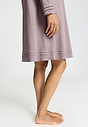 Close-up view of a women model wearing HA stormy rose cotton L/SLV Nightdress 100cm