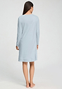 Back view of a women model wearing HA pastel sky cotton L/SLV Nightdress 100cm