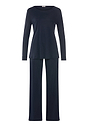 Front cutout view of HA deep navy cotton L/SLV Pajama