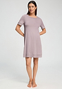 Front view of a women model wearing HA stormy rose cotton S/SLV Nightdress 95cm