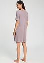 Back view of a women model wearing HA stormy rose cotton S/SLV Nightdress 95cm