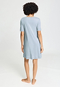 Back view of a women model wearing HA pastel sky cotton S/SLV Nightdress 95cm