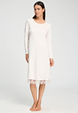 Front view of a women model wearing HA off white cotton L/SLV Nightdress 110cm
