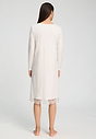 Back view of a women model wearing HA off white cotton L/SLV Nightdress 110cm