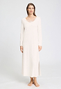 Front view of a women model wearing HA off white cotton L/SLV Nightdress 130cm