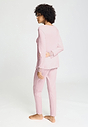 Back view of a women model wearing HA rose bath cotton L/SLV Pajama