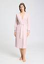 Front view of a women model wearing HA rose bath cotton Robe 115cm