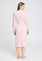 Back view of a women model wearing HA rose bath cotton Robe 115cm