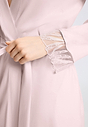 Close-up view of a women model wearing HA rose bath cotton Robe 115cm