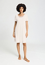 Front view of a women model wearing HA off white cotton S/SLV Nightdress 100cm