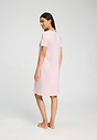 Back view of a women model wearing HA rose bath cotton S/SLV Nightdress 100cm