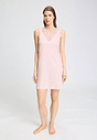 Front view of a women model wearing HA rose bath cotton Sleeveless Nightdress 90cm
